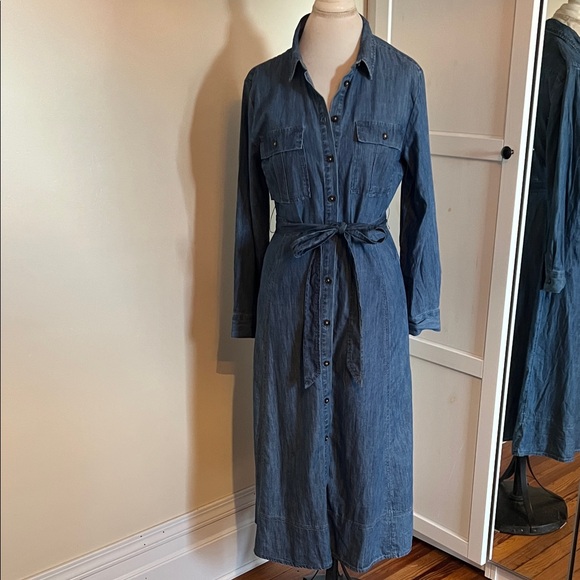 LOFT Dresses & Skirts - NWOT LOFT Petite Chambray Shirt Dress Size 12P